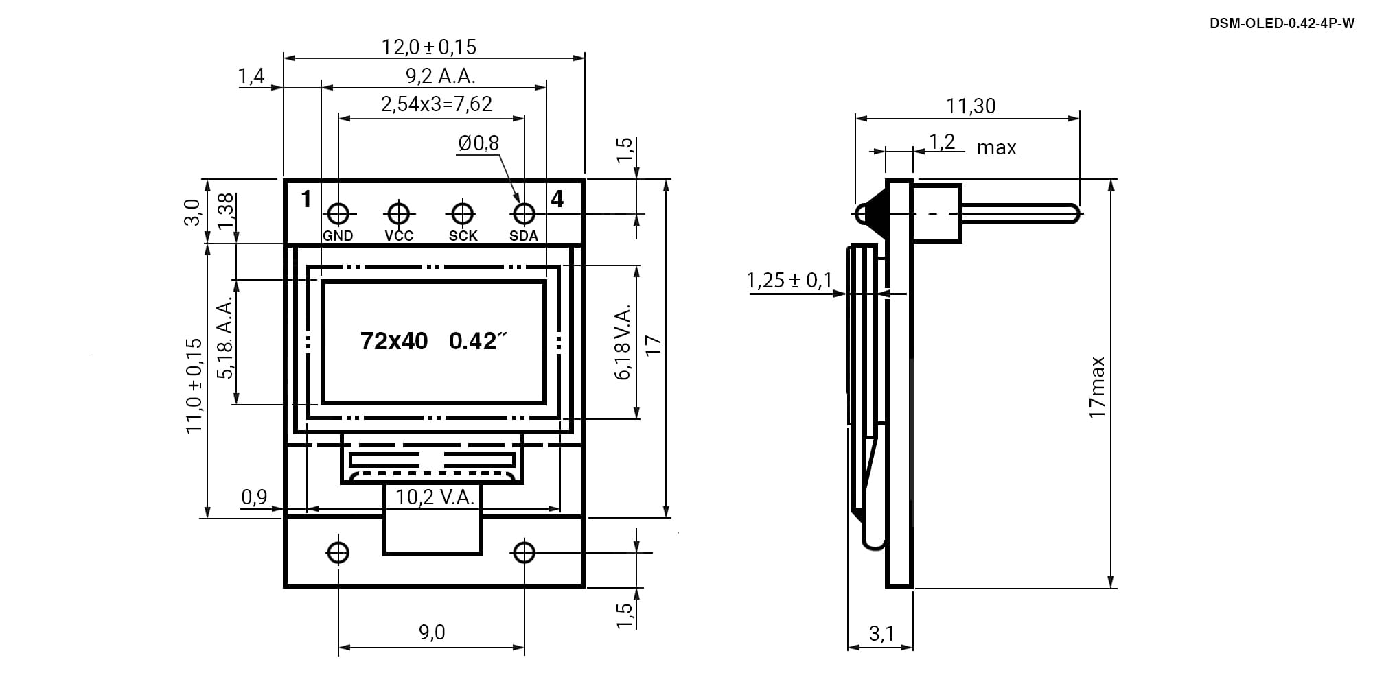 Миниатюра: Схема DSM-OLED-0.42-4P-W