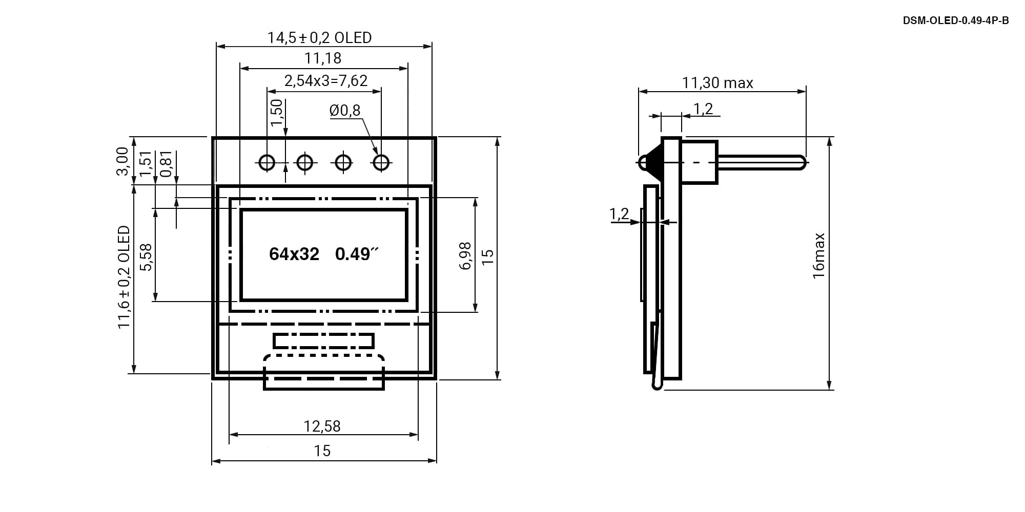 Миниатюра: Схема DSM-OLED-0.49-4P-B