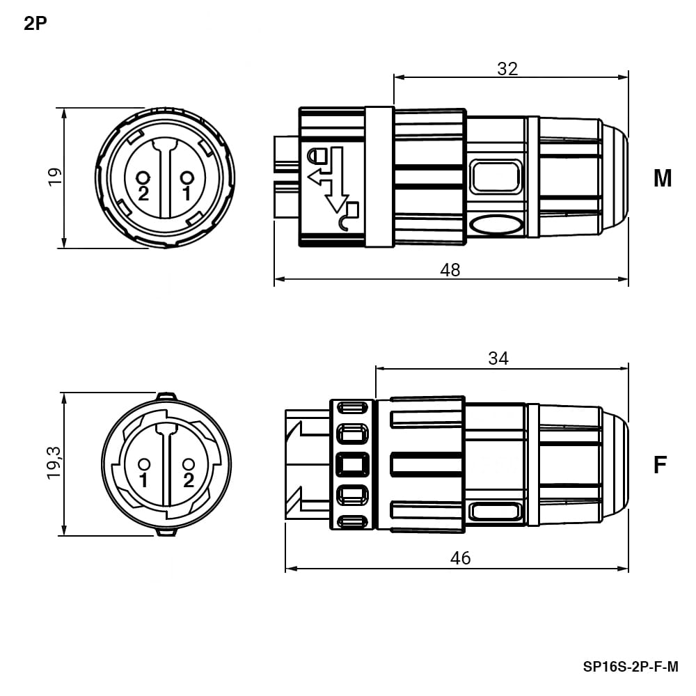Миниатюра: Схема SP16S-2P-F-M
