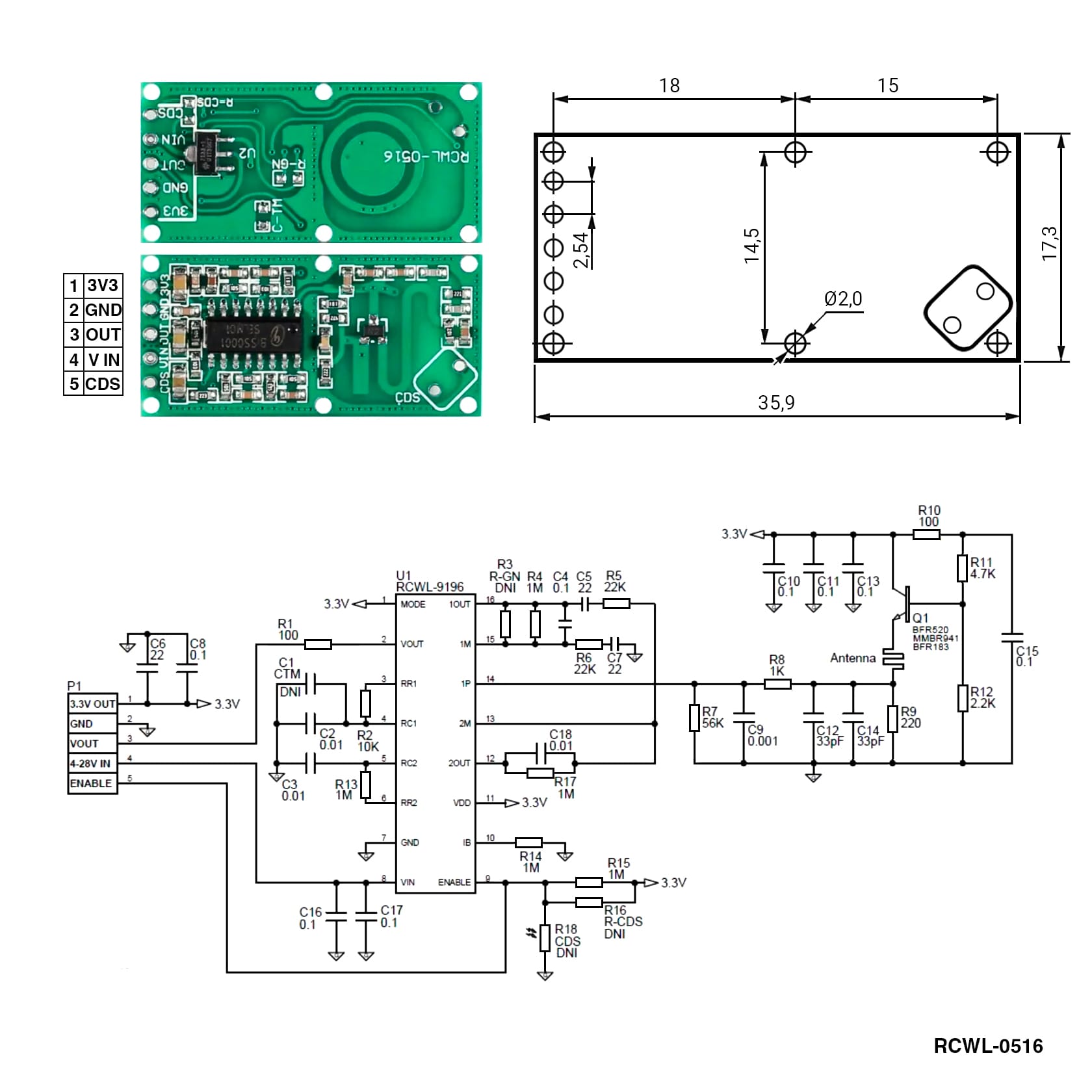 Миниатюра: Схема RCWL-0516