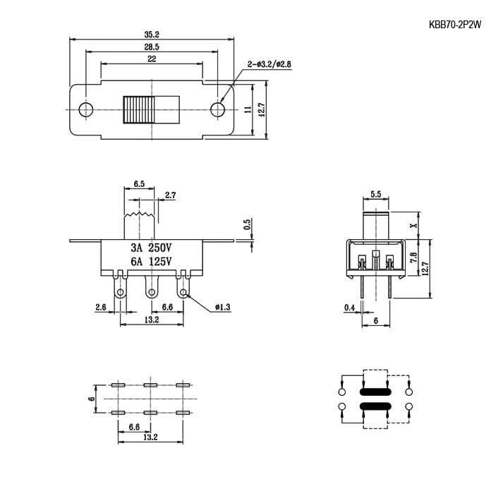 Миниатюра: Схема KBB70-2P2W on-on