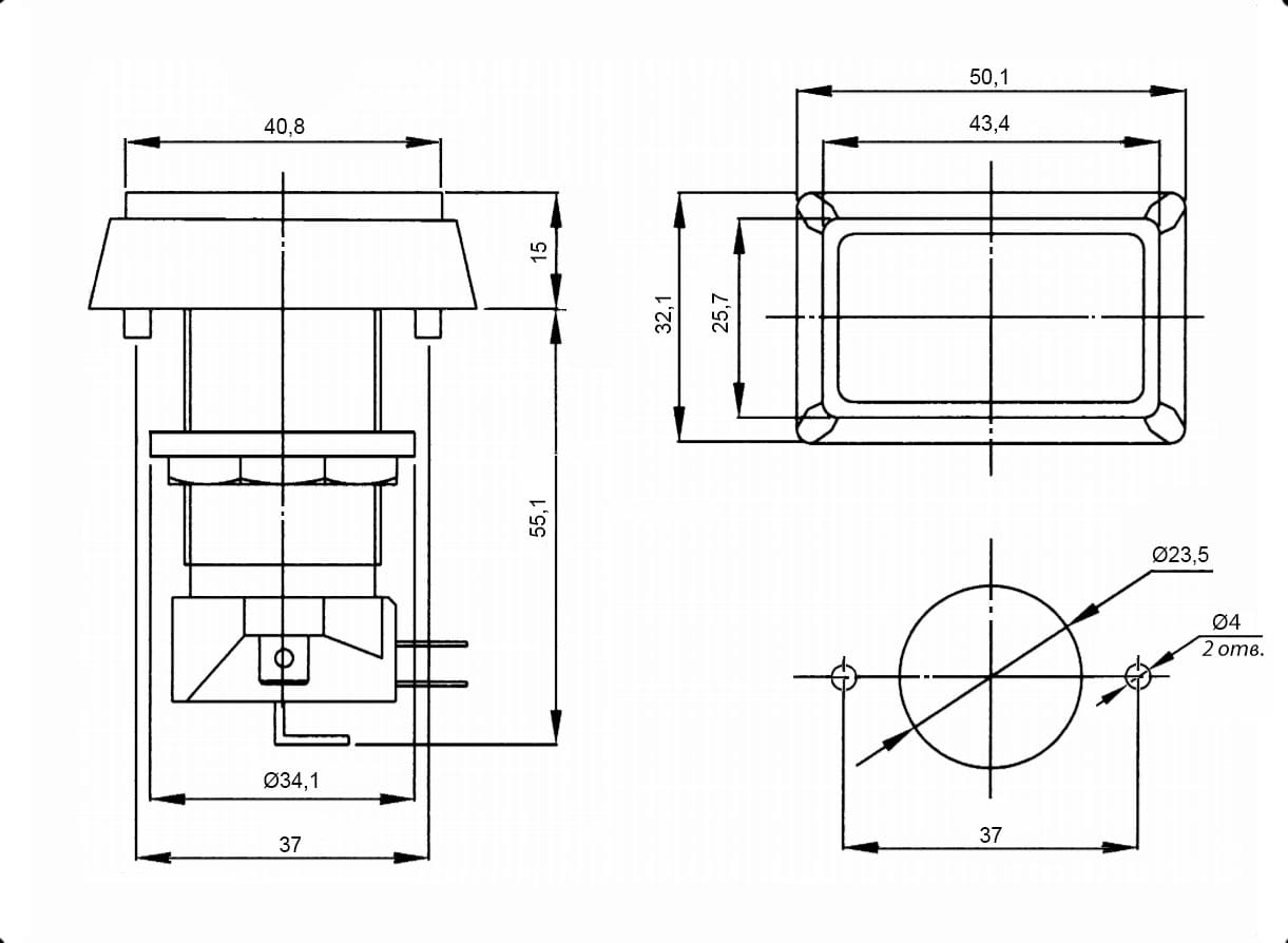 Миниатюра: Схема GMSI-3B-R no(nc)+nc(no) red
