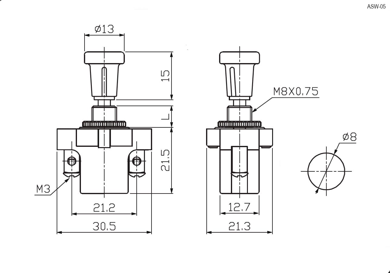 Миниатюра: Схема ASW-05 L13 off-on черный