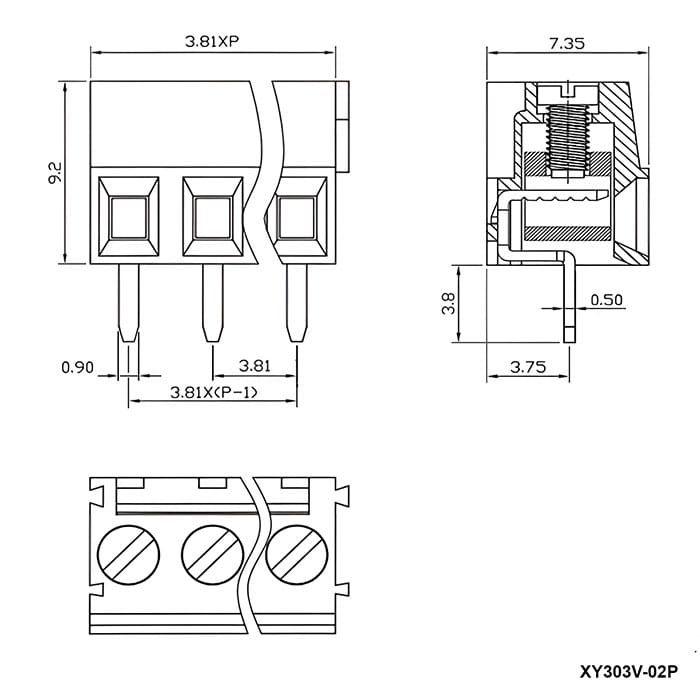 Миниатюра: Схема XY303V-02P 3.81mm лифт