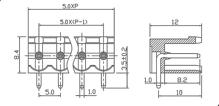 Миниатюра: Схема XY2500R-A-08P (2EDGR-08P) 5mm