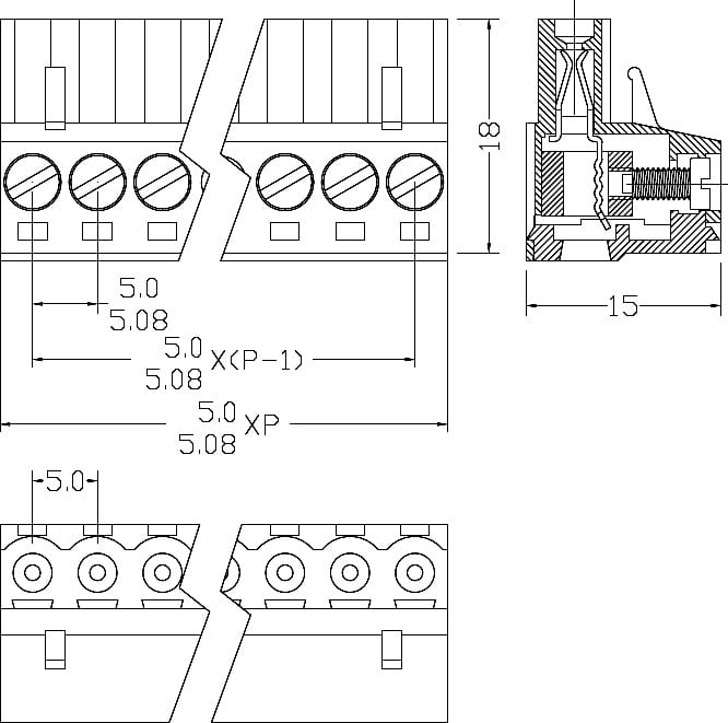 Миниатюра: Схема XY2500F-A-08P (2EDGK-08P) 5mm