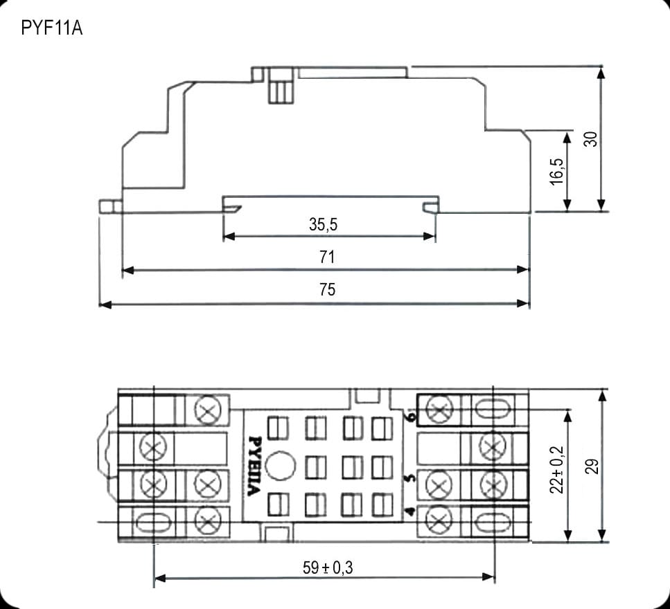 Миниатюра: Схема PYF11A колодка для 4453(18F)-3