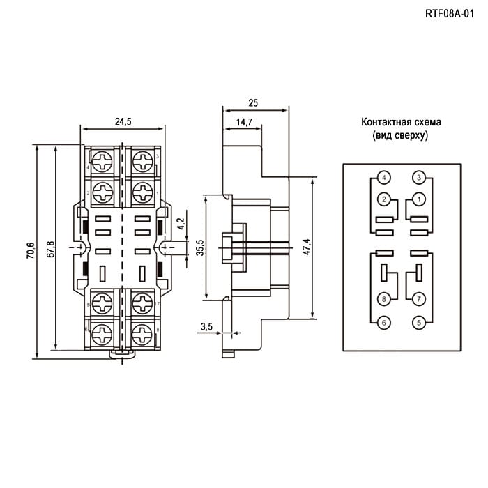 Миниатюра: Схема PTF08A-01 колодка для 13F-1(2)
