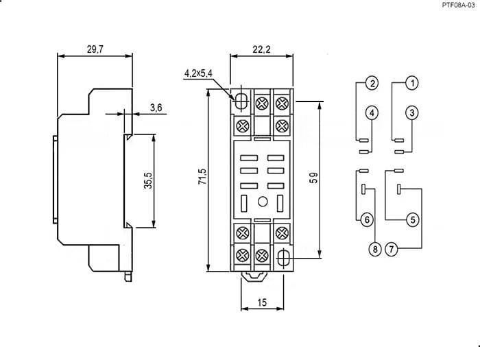 Миниатюра: Схема PTF08A-03 колодка для 13F-1(2)