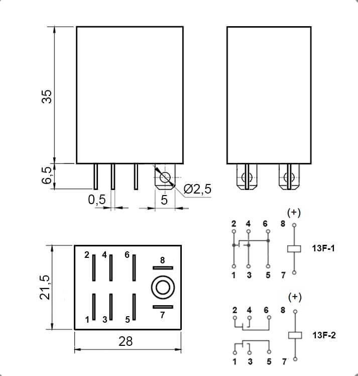 Миниатюра: Схема 13F-2 (SCL) 24VDC 10/15A