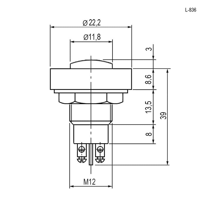 Миниатюра: Схема L-836-G 24VDC d 13