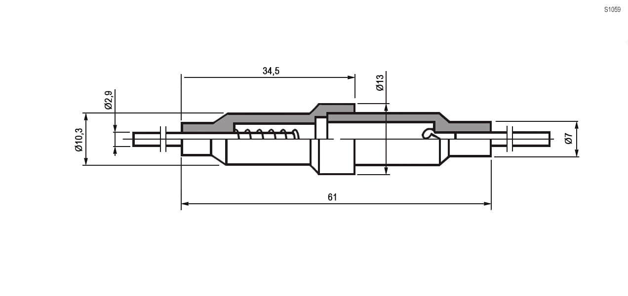 Миниатюра: Схема S1059 (6.35x31.8 10a 250v)
