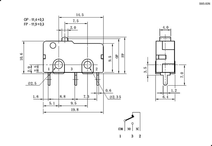 Миниатюра: Схема SM5-00N-116 250v 3a