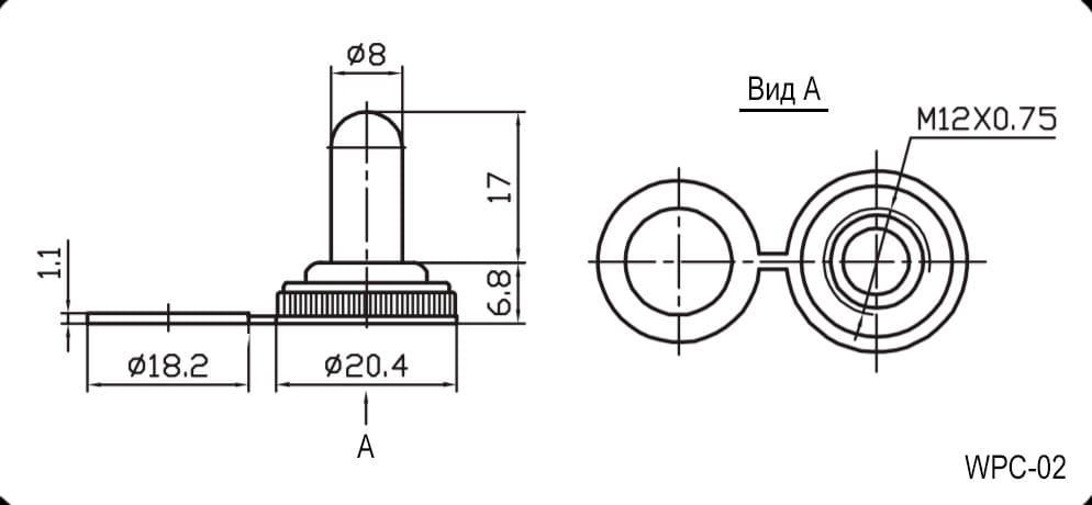 Миниатюра: Схема WPC-02 (M12X0.75)