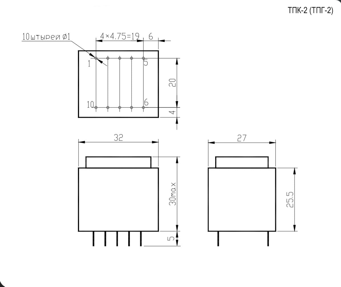 Миниатюра: Схема ТПК-2 (ТПГ-2) 6V (аналог)