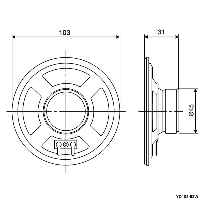 Миниатюра: Схема YD103-58W 4W 8ohm
