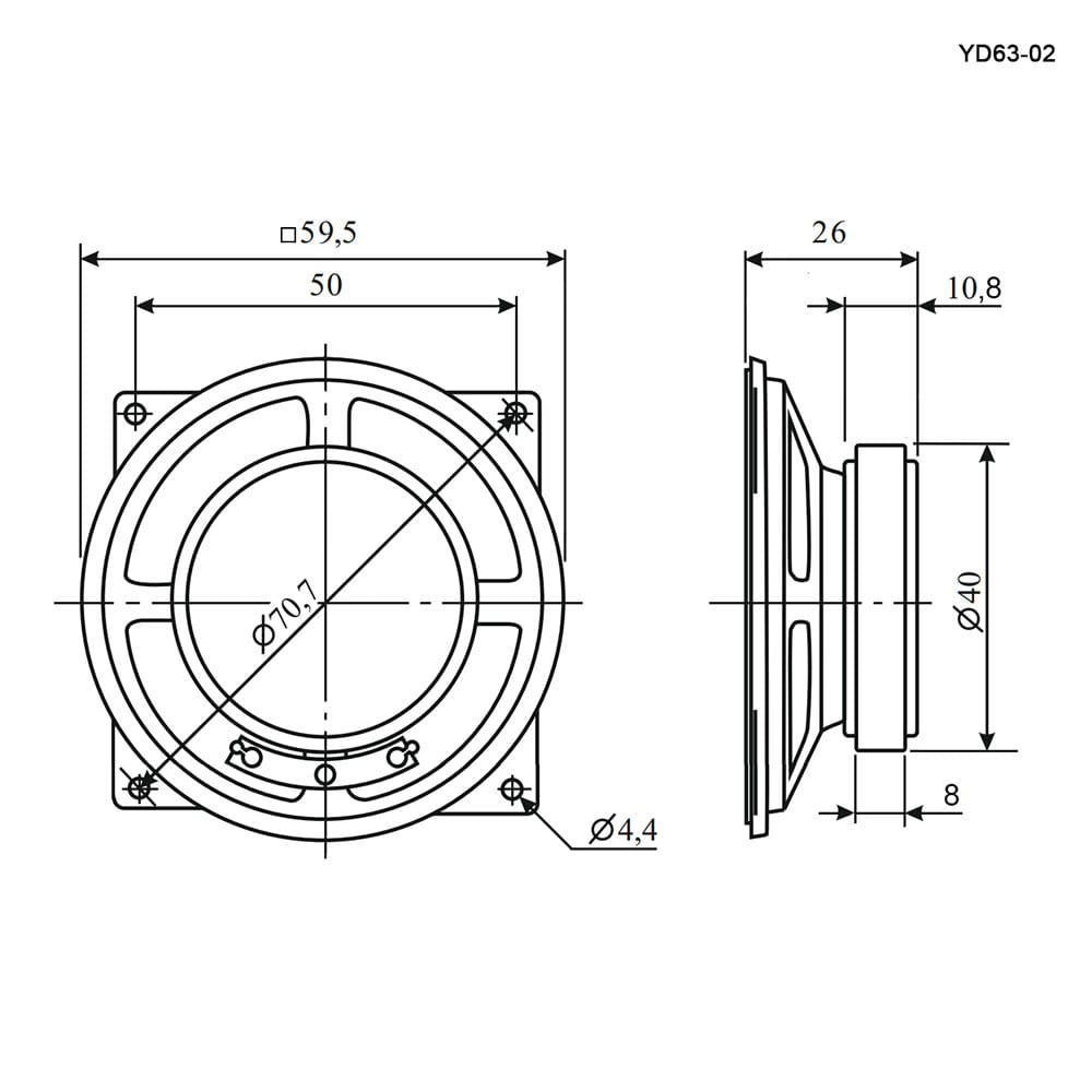 Миниатюра: Схема YD63-02 0.5W 8ohm