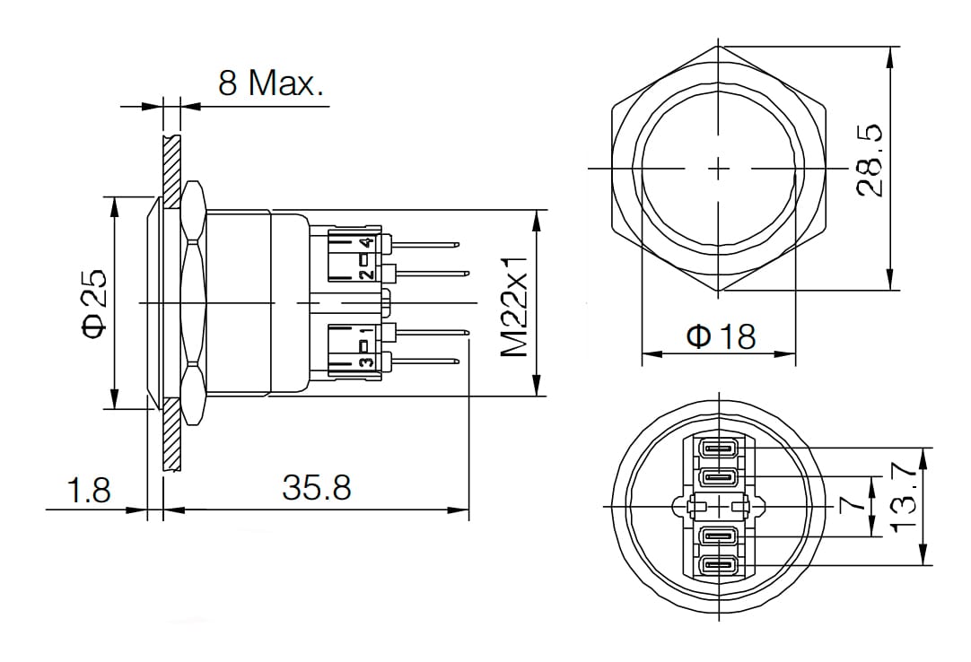 Миниатюра: Схема GQ22-11 on-(off)+off-(on) 3
