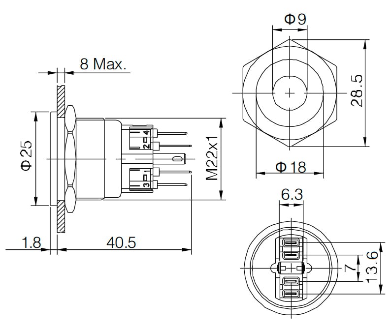 Миниатюра: Схема GQ22-11ZD/R on-off+off-on 1