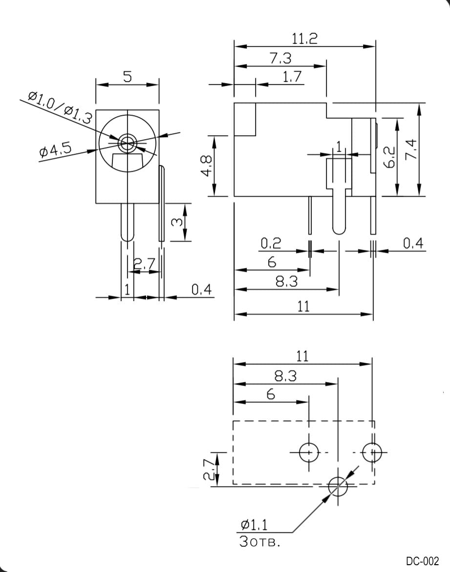 Миниатюра: Схема DC-002 1.3mm