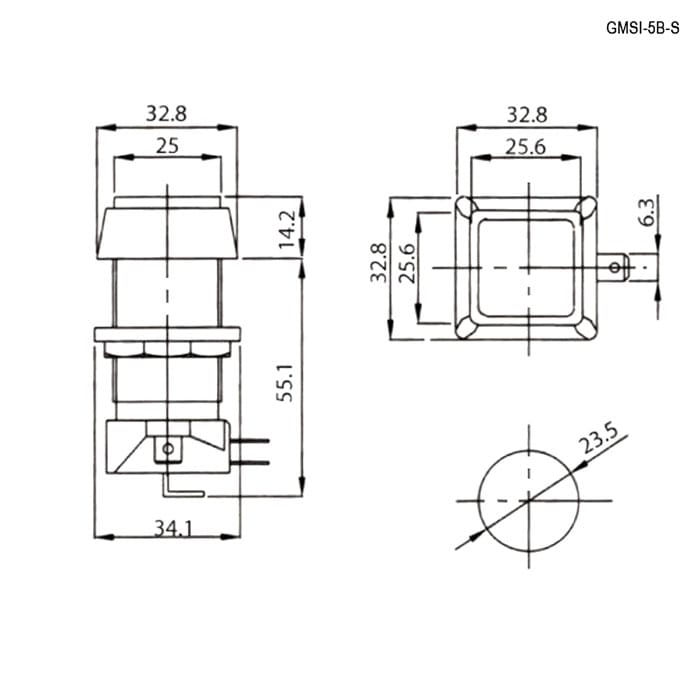 Миниатюра: Схема GMSI-5B-S no(nc)+nc(no) red