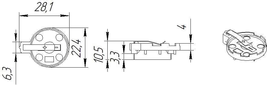 Миниатюра: Схема BH1060 одна батарея CR2032