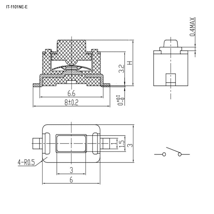 Миниатюра: Схема IT-1101NE-E (6x3x4.3)