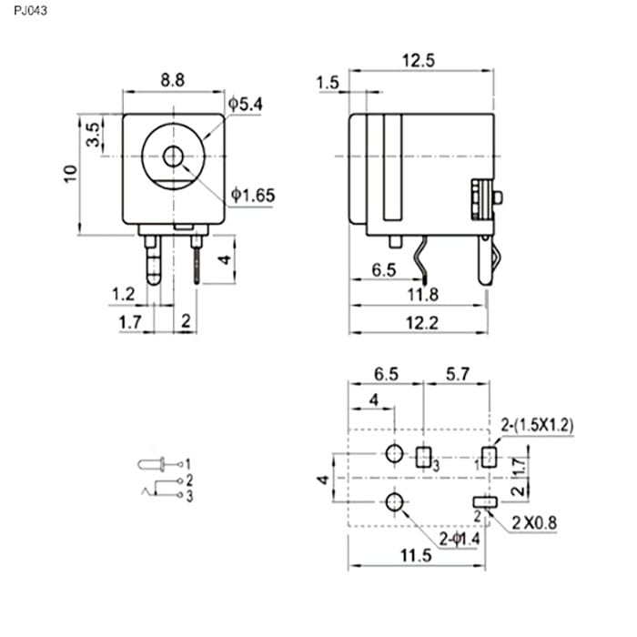 Миниатюра: Схема PJ043 1.65mm