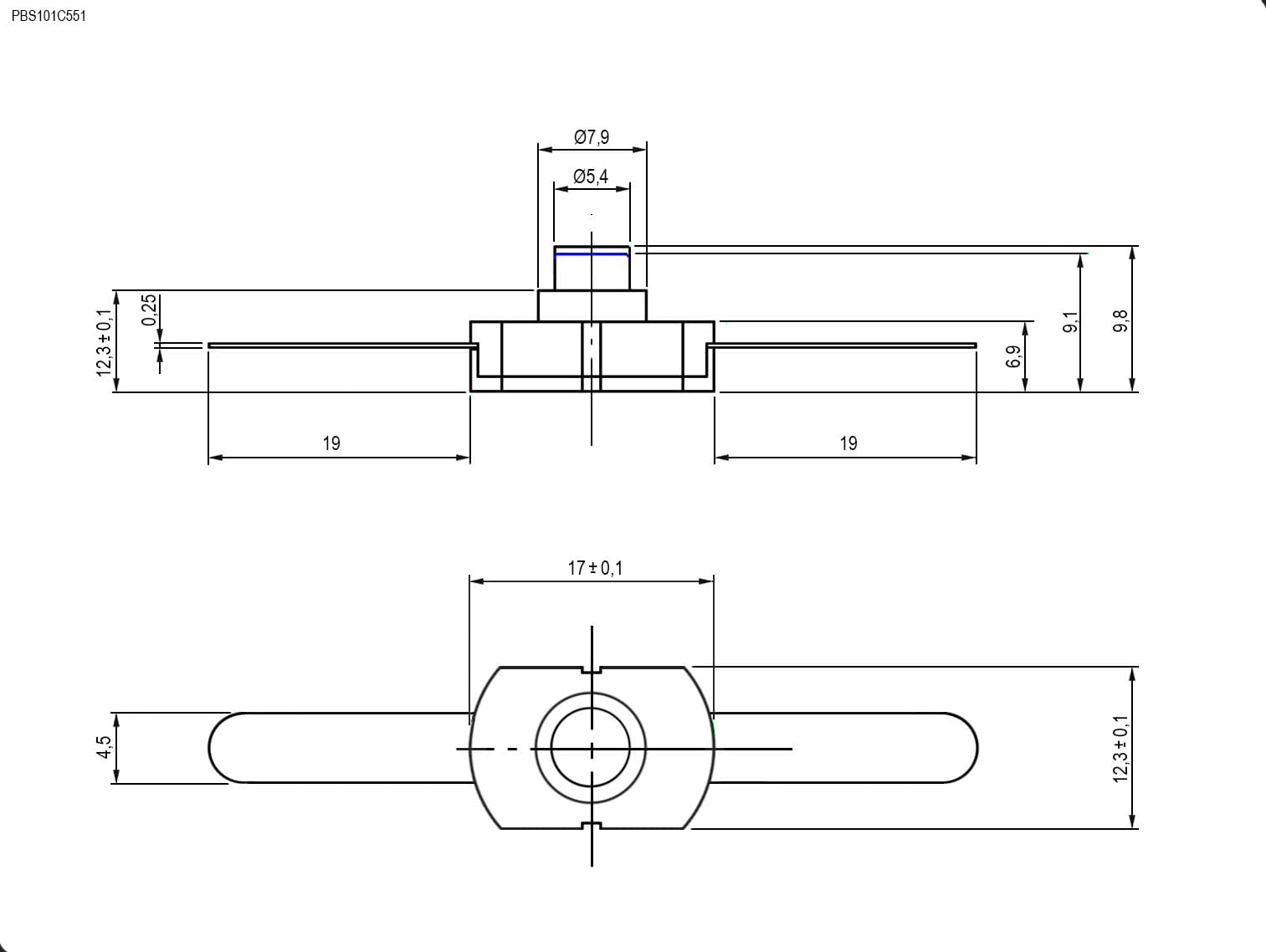 Миниатюра: Схема PBS101C551 1.5A 250V ON-OFF