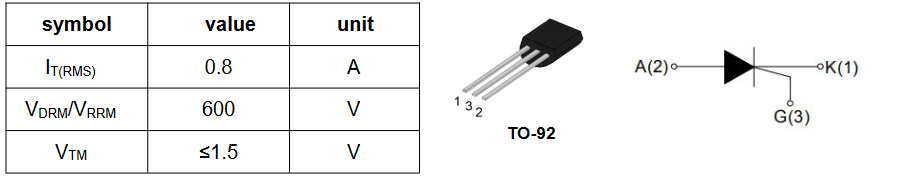 Миниатюра: Схема BT169D