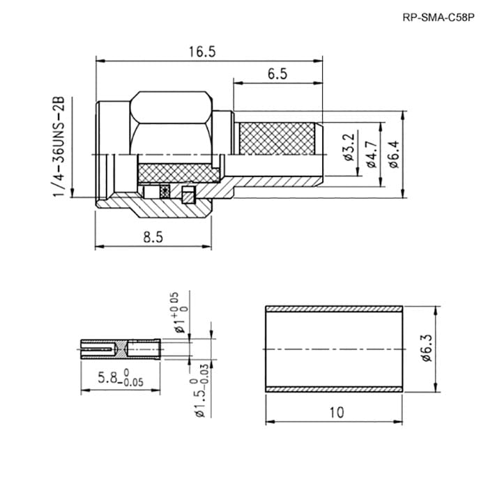 Миниатюра: Схема RP-SMA-C58P
