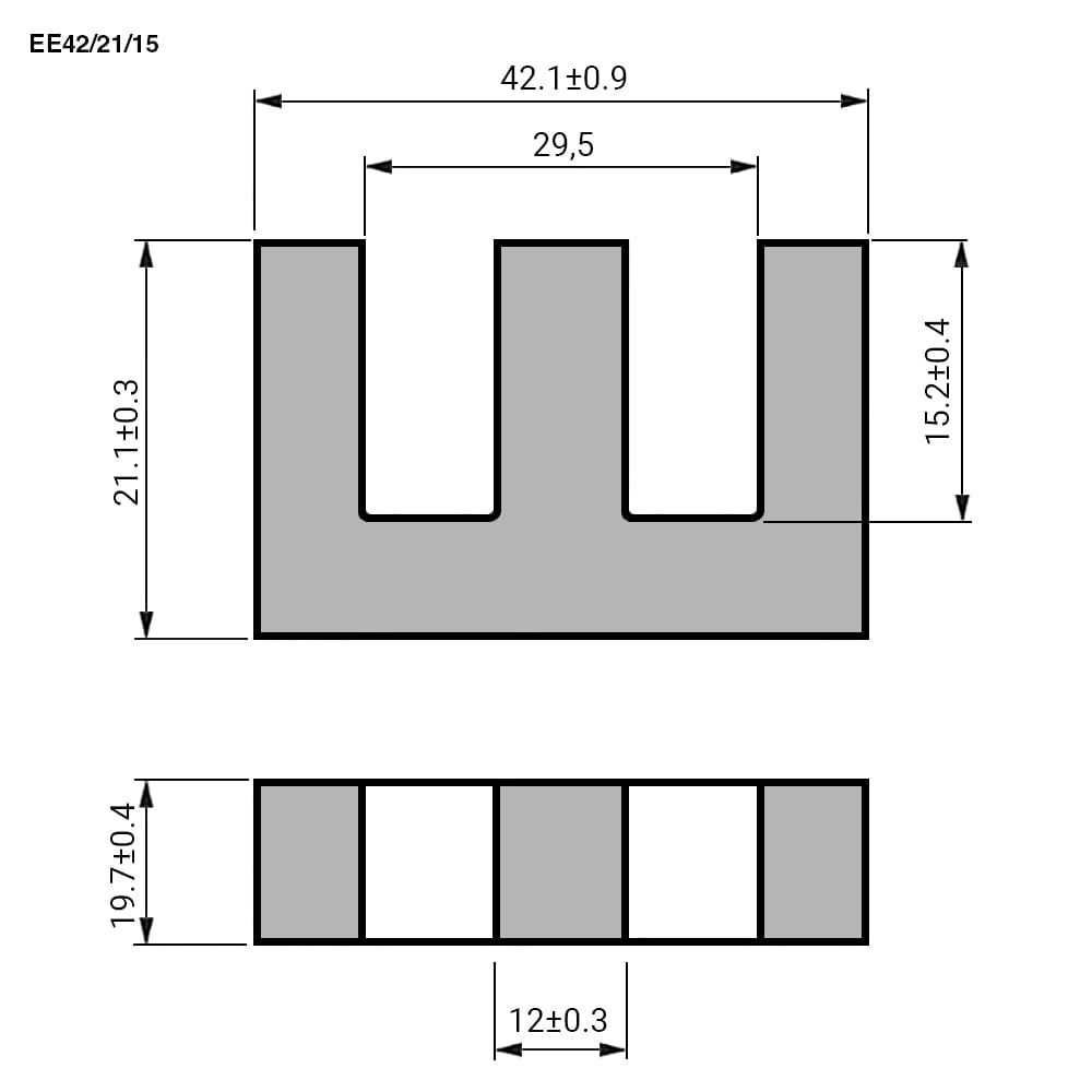 Миниатюра: Схема EE42/21/15 PC40