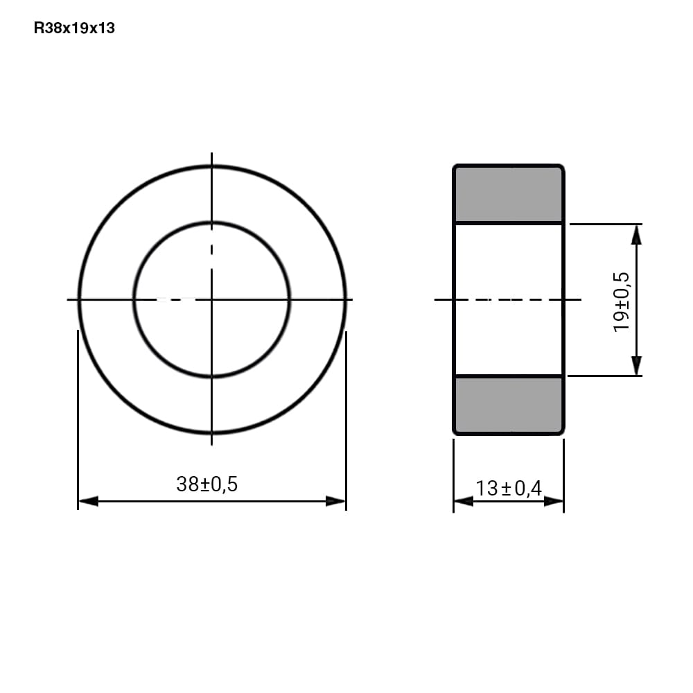 Миниатюра: Схема R38x19x13 PC40