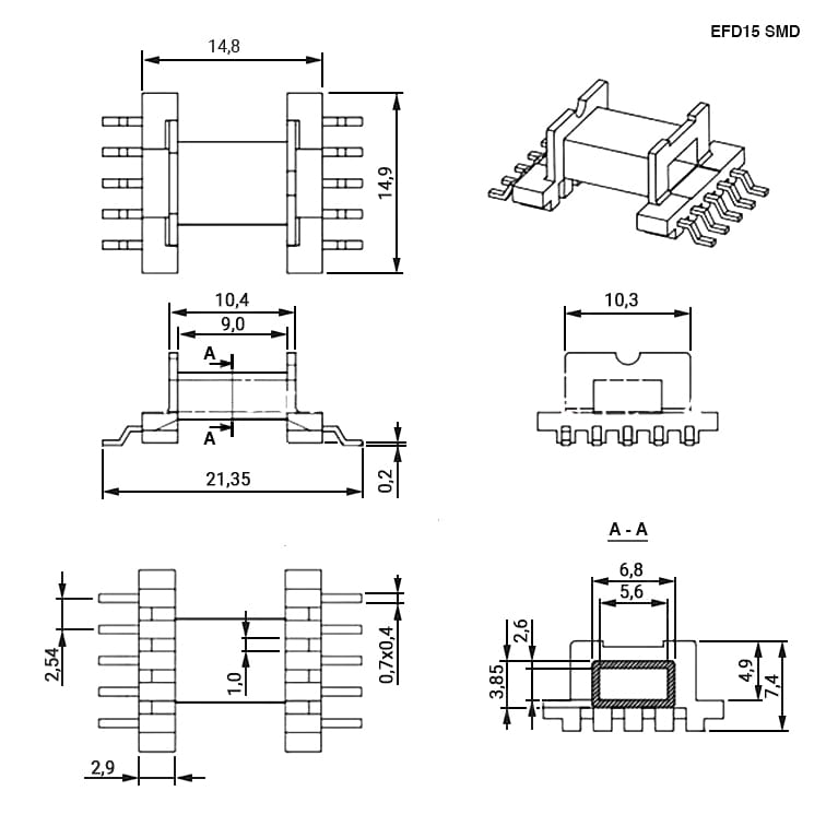 Миниатюра: Схема EFD15 SMD