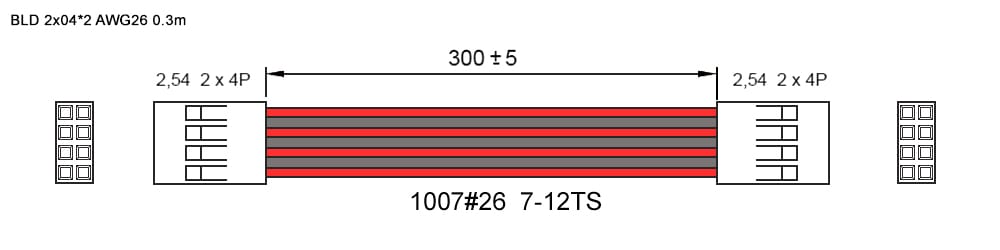 Миниатюра: Схема BLD 2x04 *2 AWG26 0.3m
