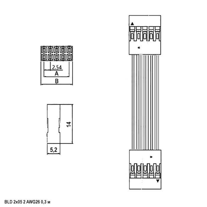 Миниатюра: Схема BLD 2x05 *2 AWG26 0.3m