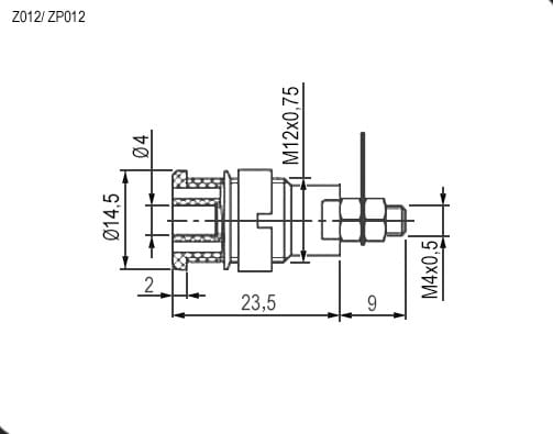 Миниатюра: Схема ZP012 4mm Panel-mount Socket,BLUE