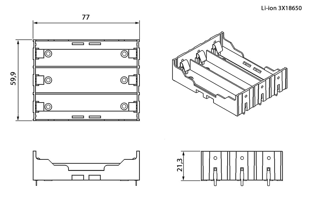 Миниатюра: Схема Battery Holder for Li-ion 3X18650