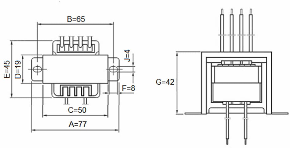 Миниатюра: Схема EI48*28 220v to 2x12v 12W