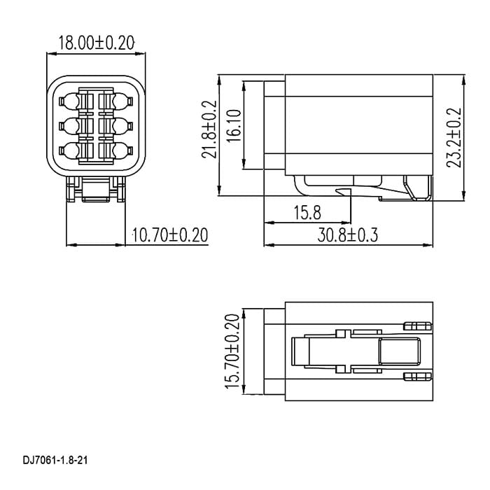 Миниатюра: Схема DJ7061-1.8-21 (18AWG 200mm)